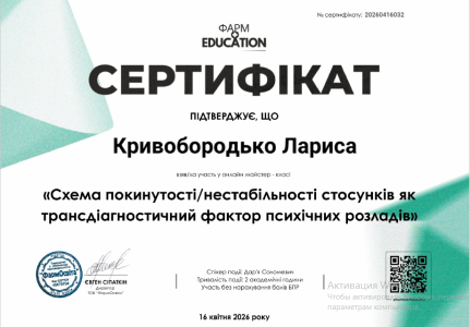 Сертифікат Схема покинутості